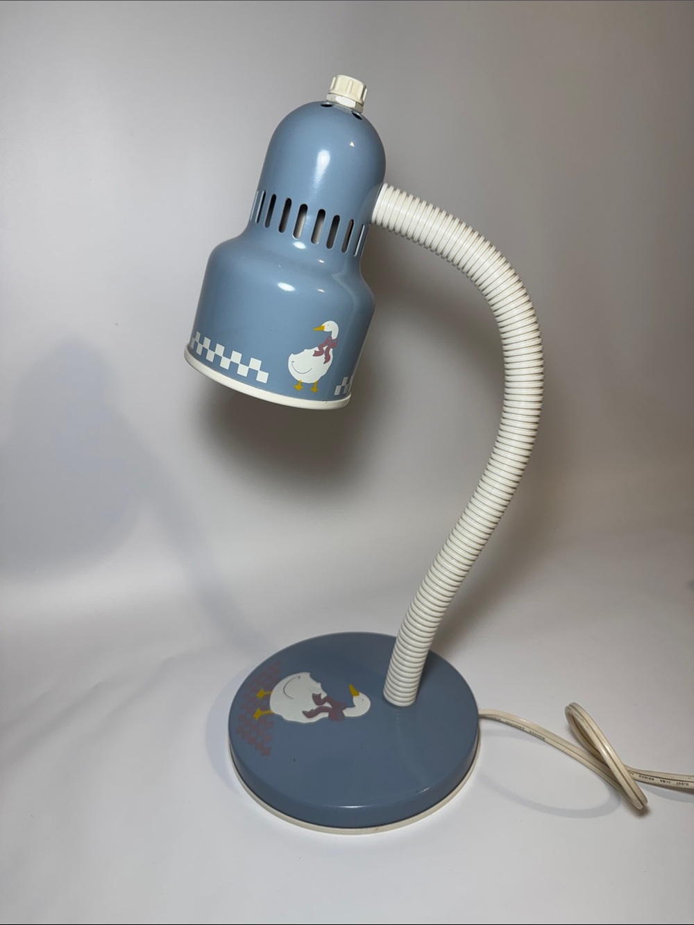 Vintage Blue Country Goose Checkered - Gooseneck Desk Lamp